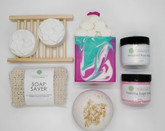 Custom Spa Box | 1 Soaps, Bath Bomb, Body Butter, Scrub, Shower Steamers,  and Accessories