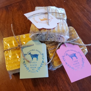 Homemade farm-fresh goat milk soap with essential oils
