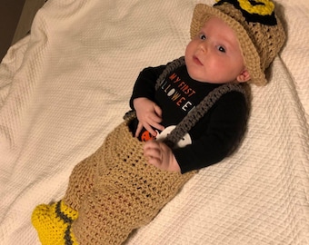 Firefighter infant costume/ photo prop outfit