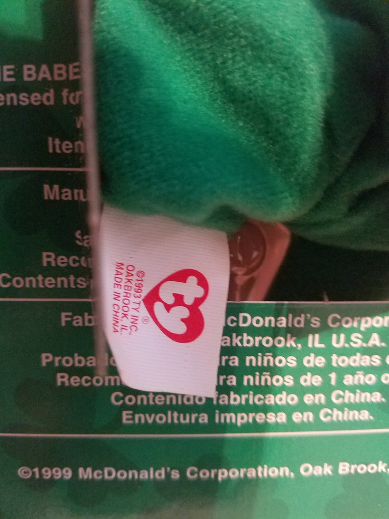 Maple Rare set with Tag Errors Erin Glory 1997 TY Ronald McDonald Beanies- Brittania
