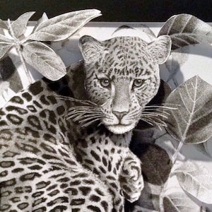 3D Paper-Cut of Leopard in Jungle