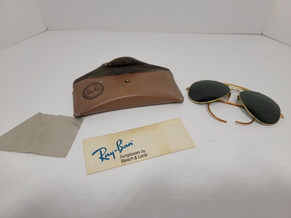 Vintage RAY BAN Bausch & Lomb glass Aviator Sungl… - image 1