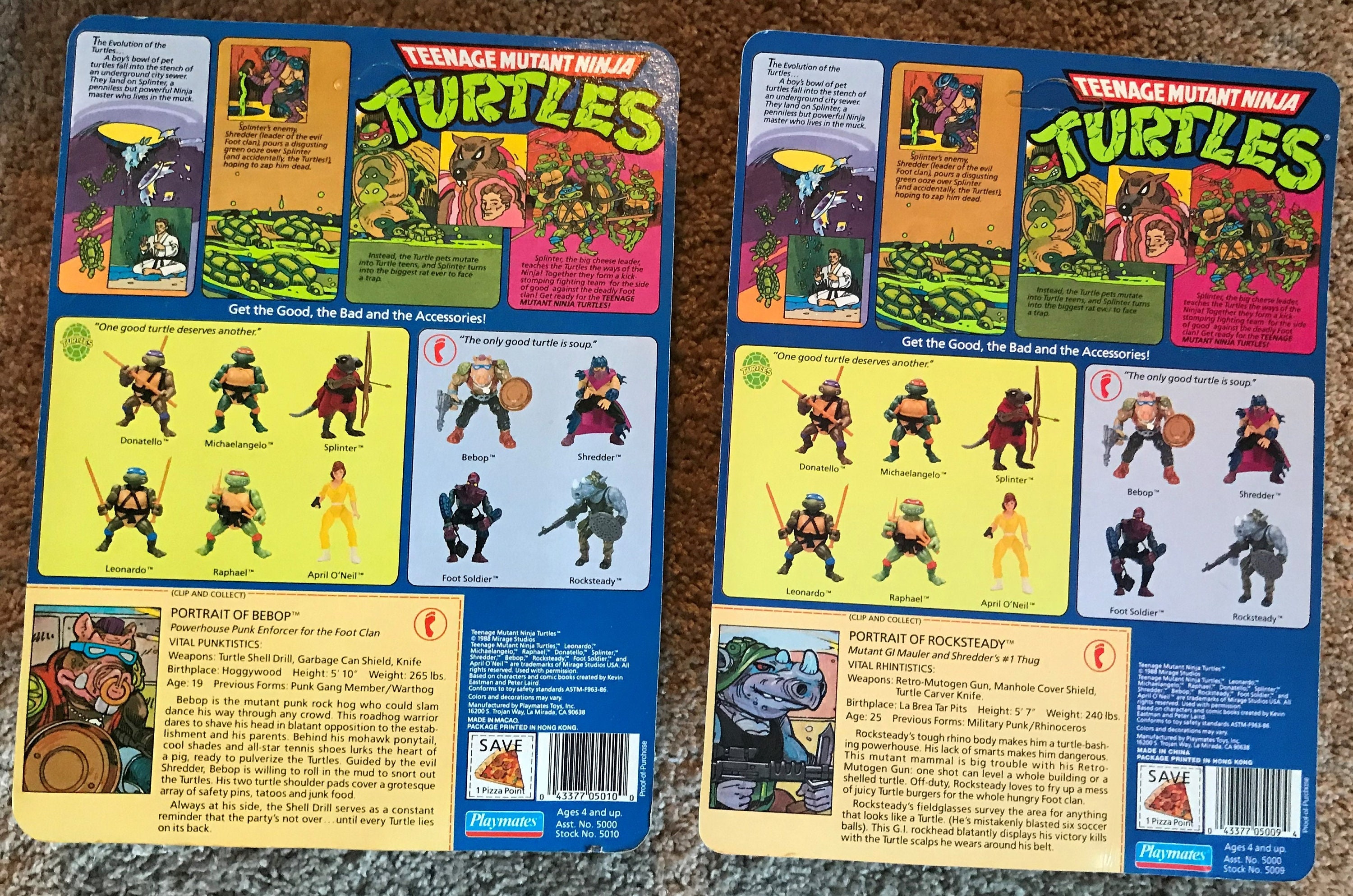 Teenage Mutant Ninja Turtles Vintage Original TMNT 1980's Set of