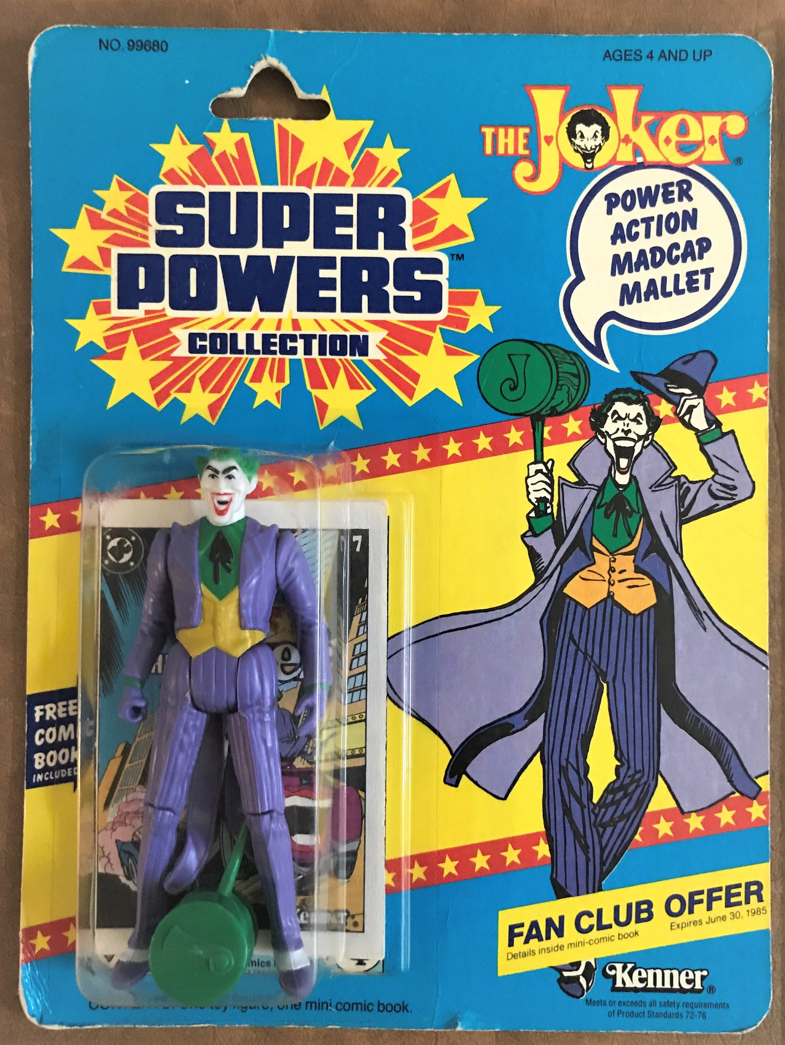 Kenner Super Powers Joker 12back Vintage Original Toy From 1984