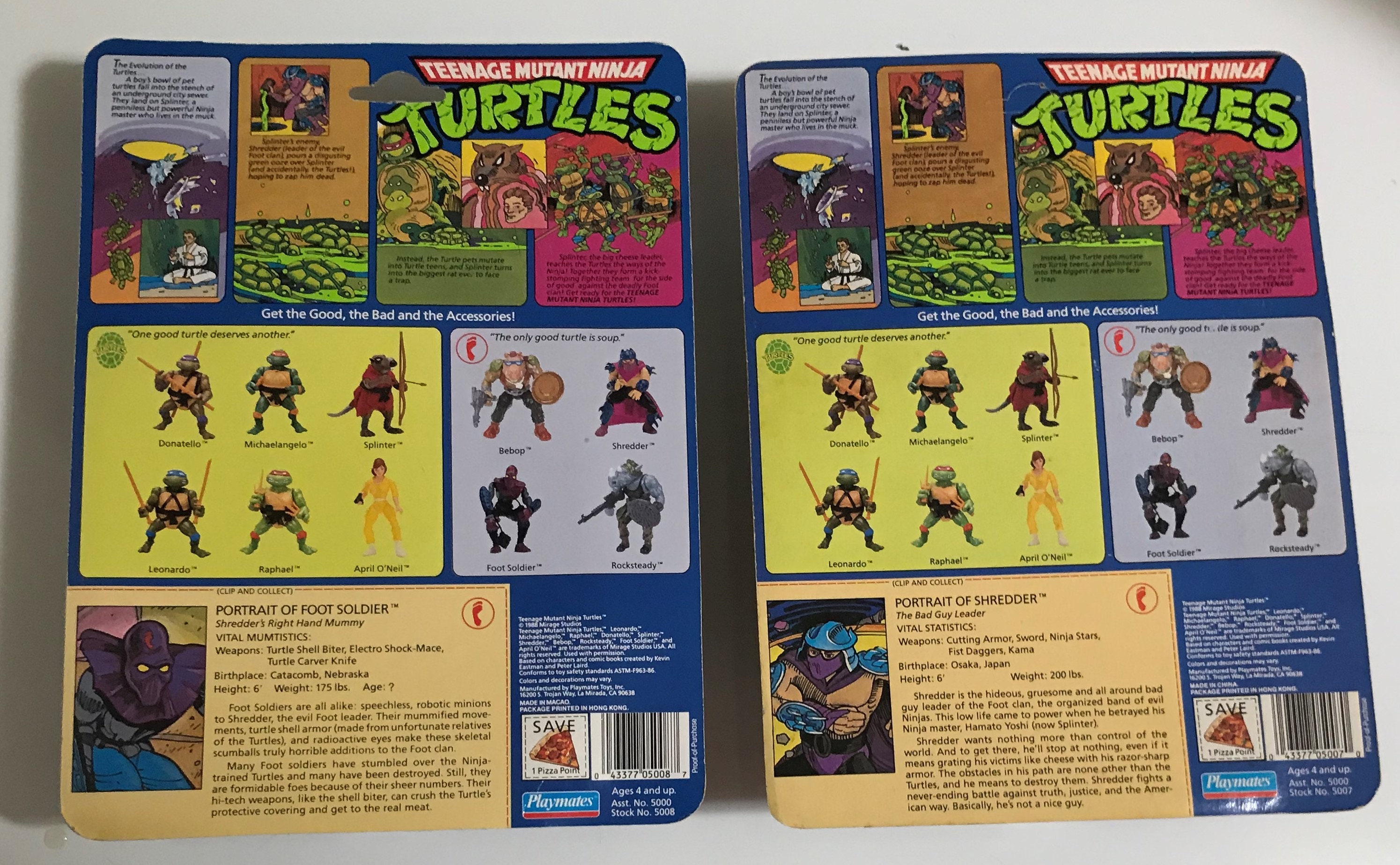 Teenage Mutant Ninja Turtles Vintage Original TMNT 1980's Set of