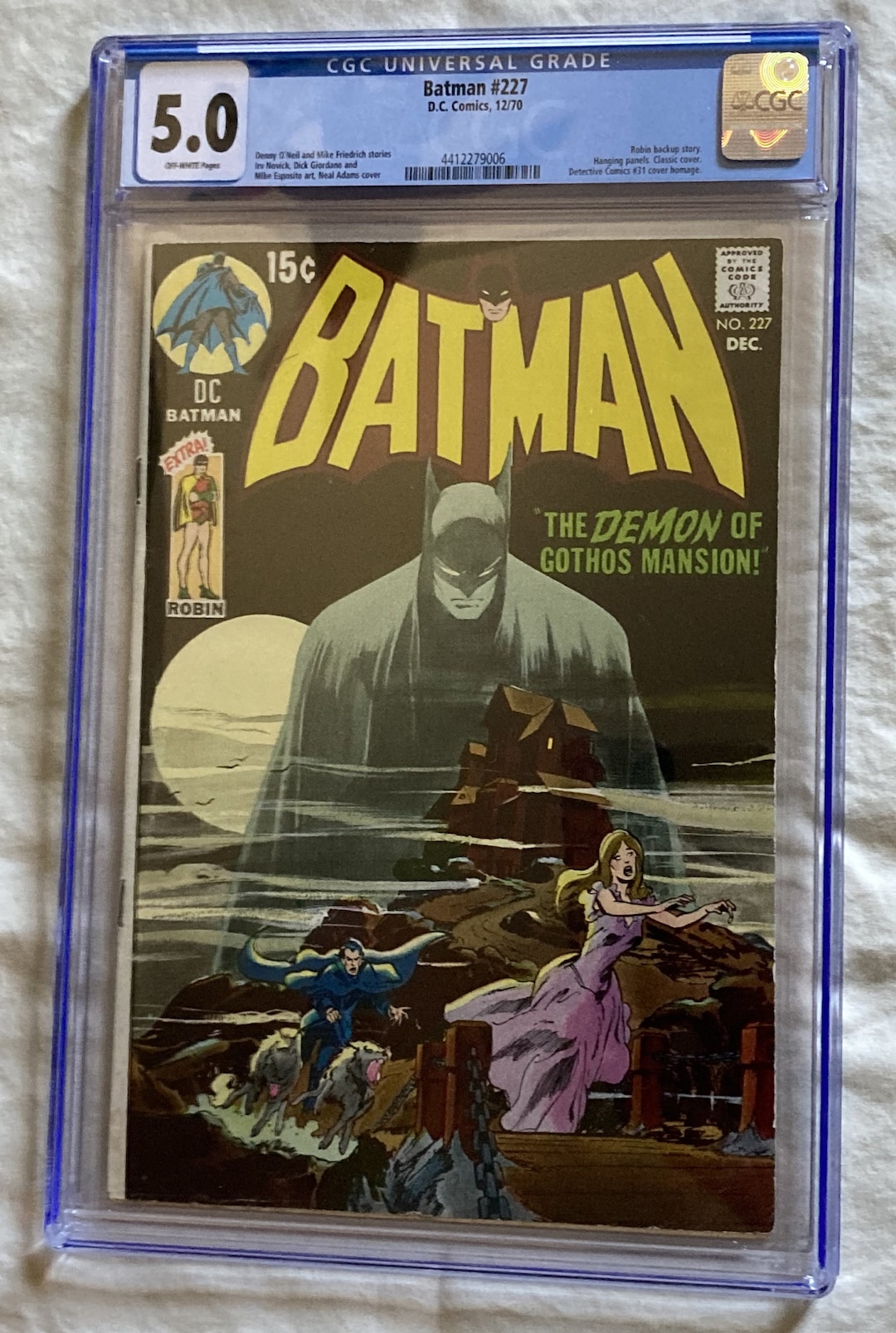 Batman 227 Classic Neal Adams Comic Book From 1970 CGC Graded 5.0