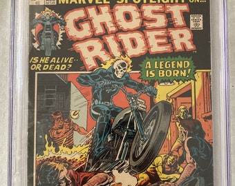 Marvel Spotlight 5 Erster Auftritt von Ghost Rider aus 1972 CGC Benotet 5,0 | mike Ploog Cover Kunst