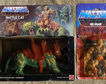 Vintage Masters of the Universe MOTU He-Man and Battle Cat Set | 1980’s Vintage Mattel 100% Complete