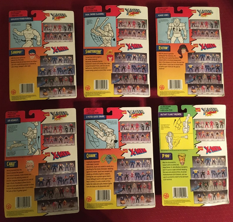 Shatterstar Rictor X-force 1994 Series (6ea) | Pyro, Quark, Cable, Rictor, Shatterstar ...