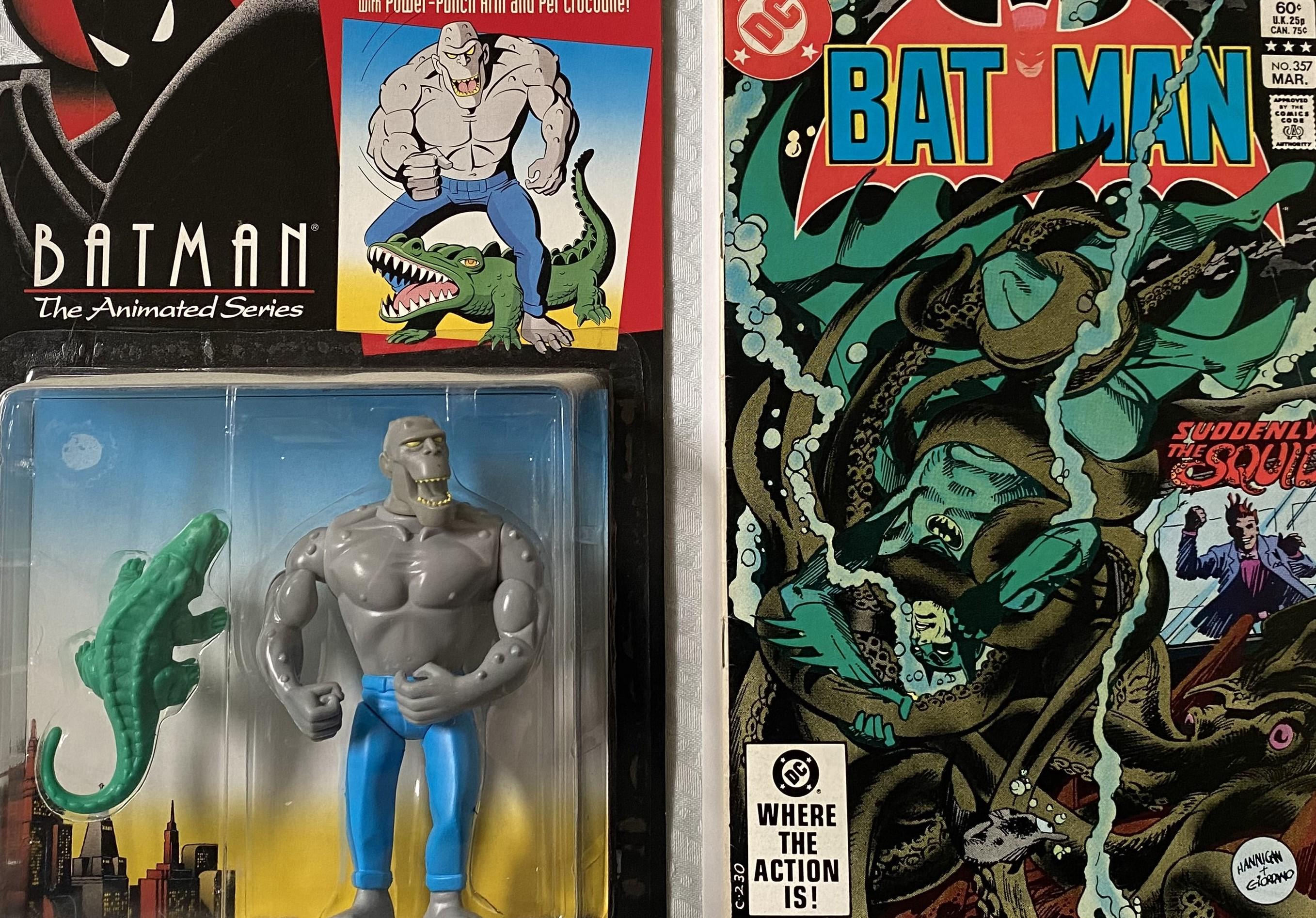 ✖️Batman Grey Green コンプレッション Vintage Batman the Animated Series BTAS Killer Croc Toy From 1994