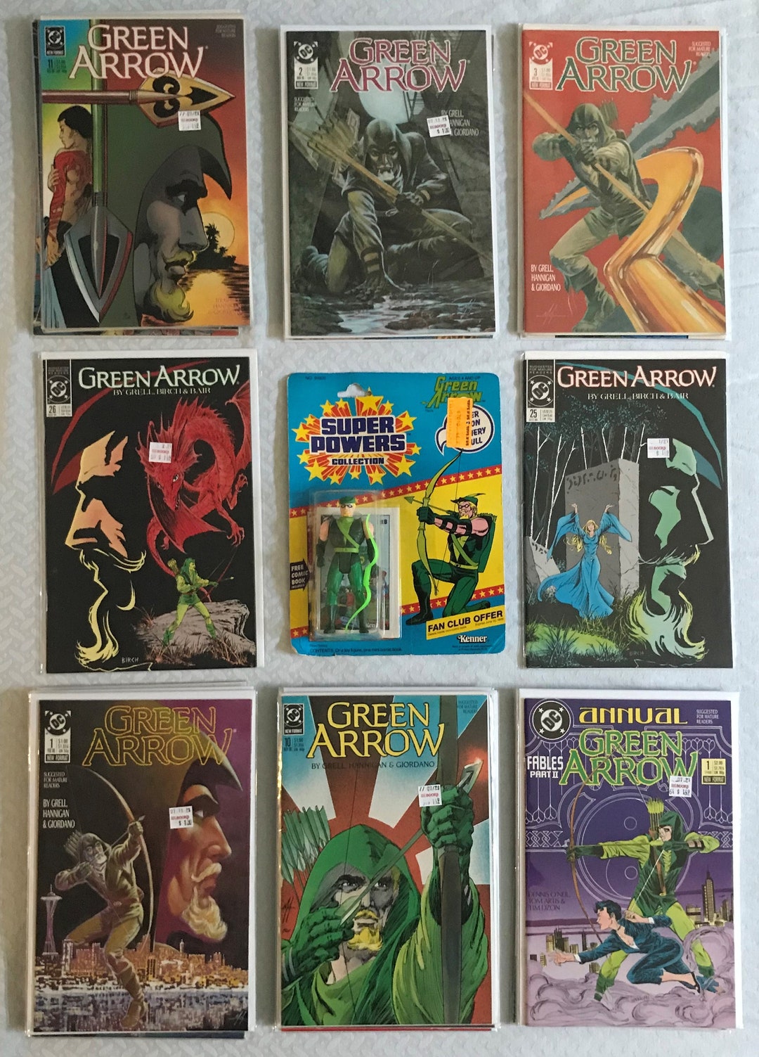 Kenner Super Powers Green Arrow 23-back 1985 Toy + Green Arrow