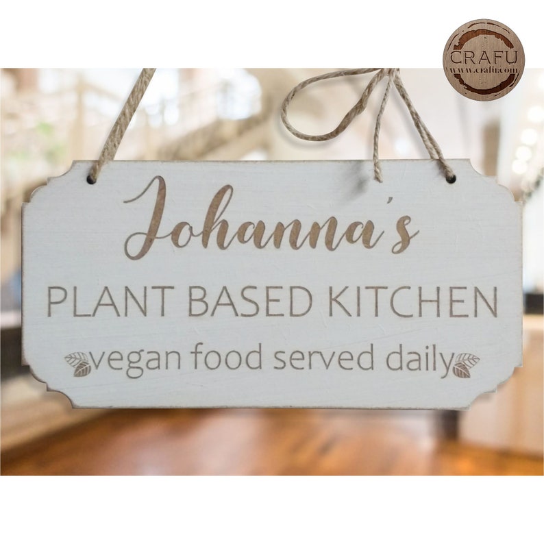 Personalised Vegan Kitchen Sign Plant Based Kitchen Custom Etsy