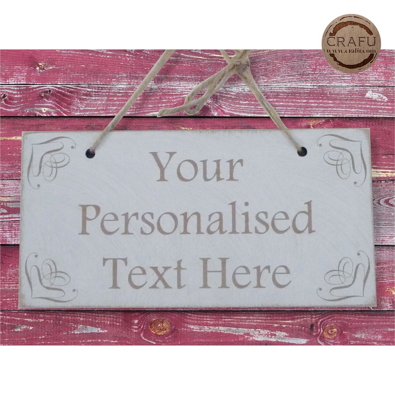 Personalised Your Own Wording Shabby Chic Wooden Sign Etsy