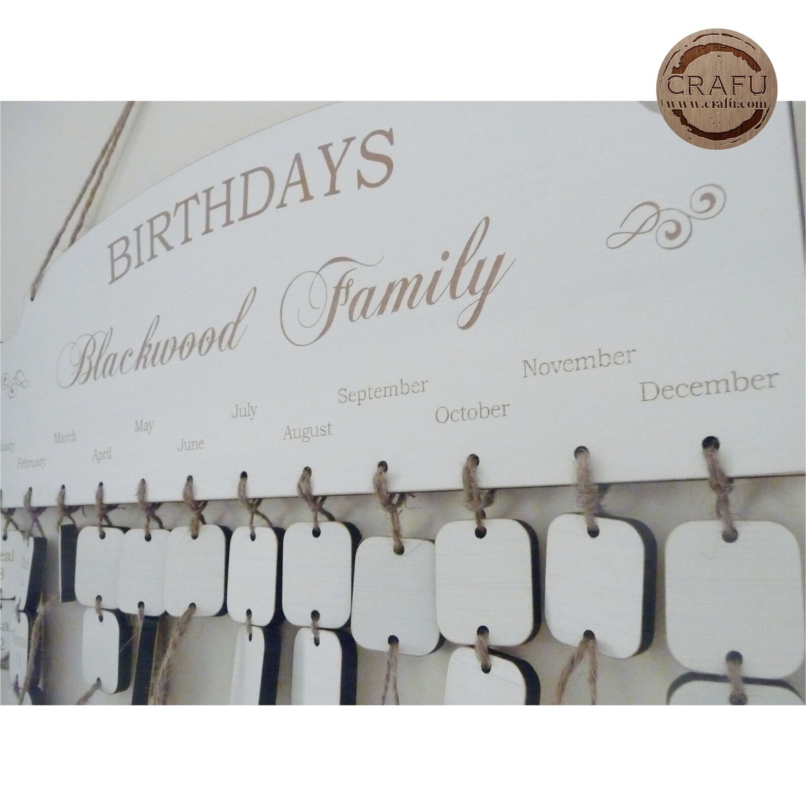 Family Birthday Board Wooden Family Birthday Calendar Etsy