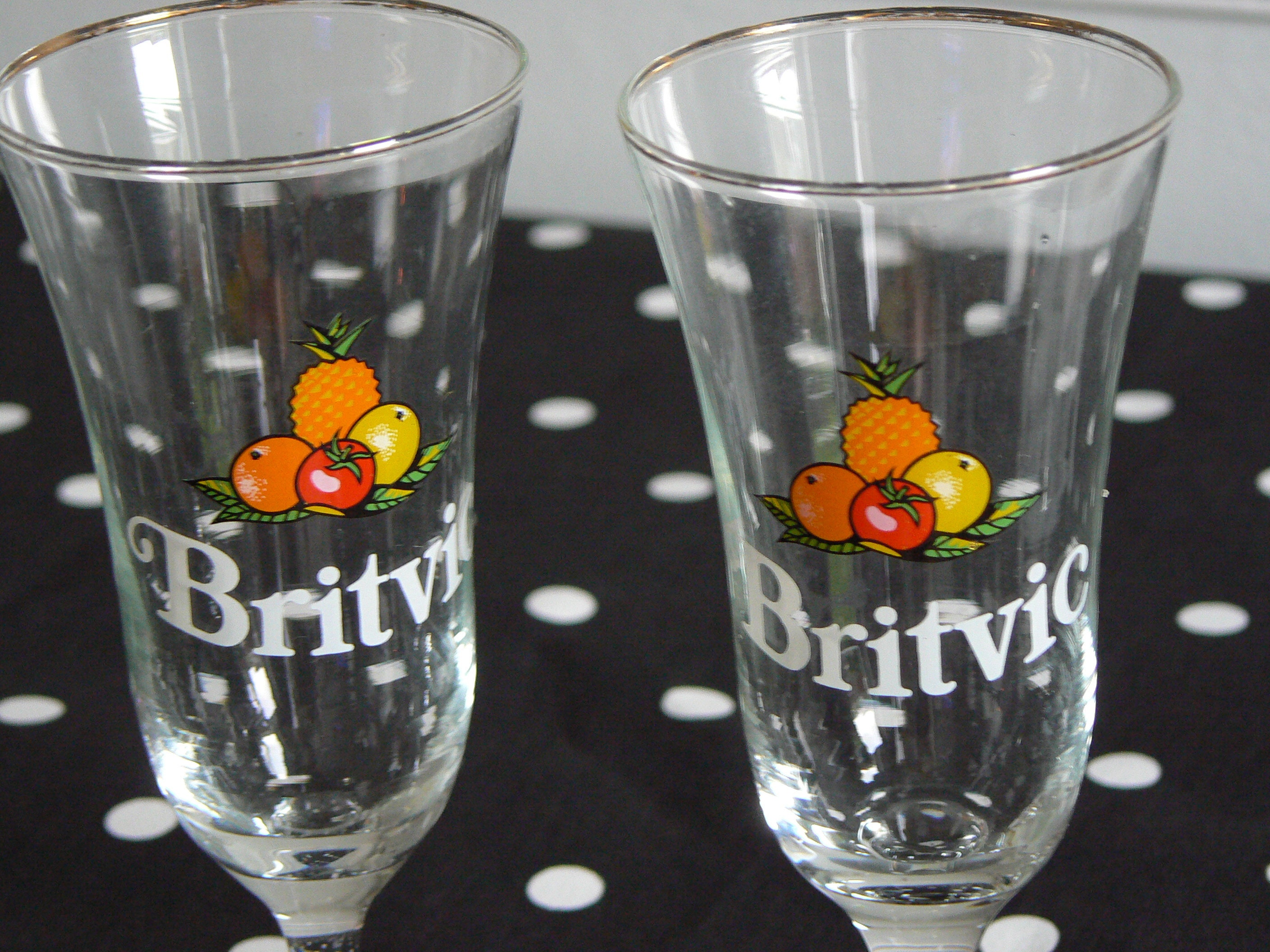 Pair of Fruit Juice Glasses Made for Britvic The Perfect Etsy