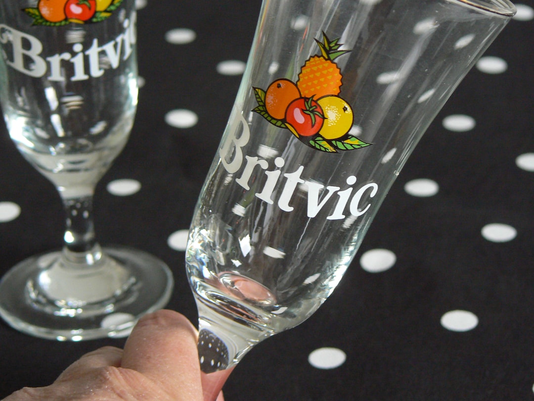 Pair of Fruit Juice Glasses Made for Britvic the Perfect Etsy