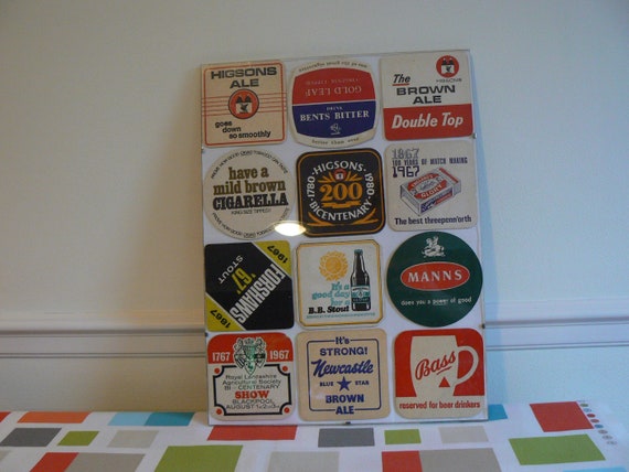 A Varied Collage Of Beer Mats Featuring Mainly Higsons Brewery Etsy
