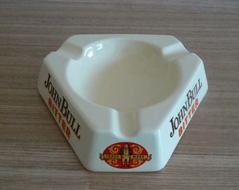 John Bull Ceramic Ashtray. Unusual, Triangular shaped  with blunt corners.