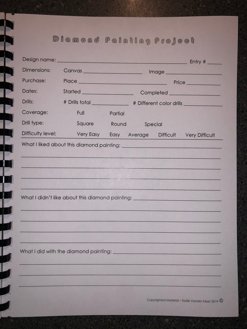 US SELLER Diamond Painting Log Book and Journal | Etsy