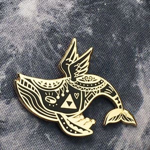 LIMITED EDITION black and gold Wind Fish Hard Enamel Lapel Pin