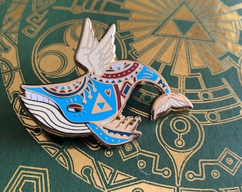 IN STOCK! Classic Blue Wind Fish Legend of Zelda Hard Enamel Lapel Pin