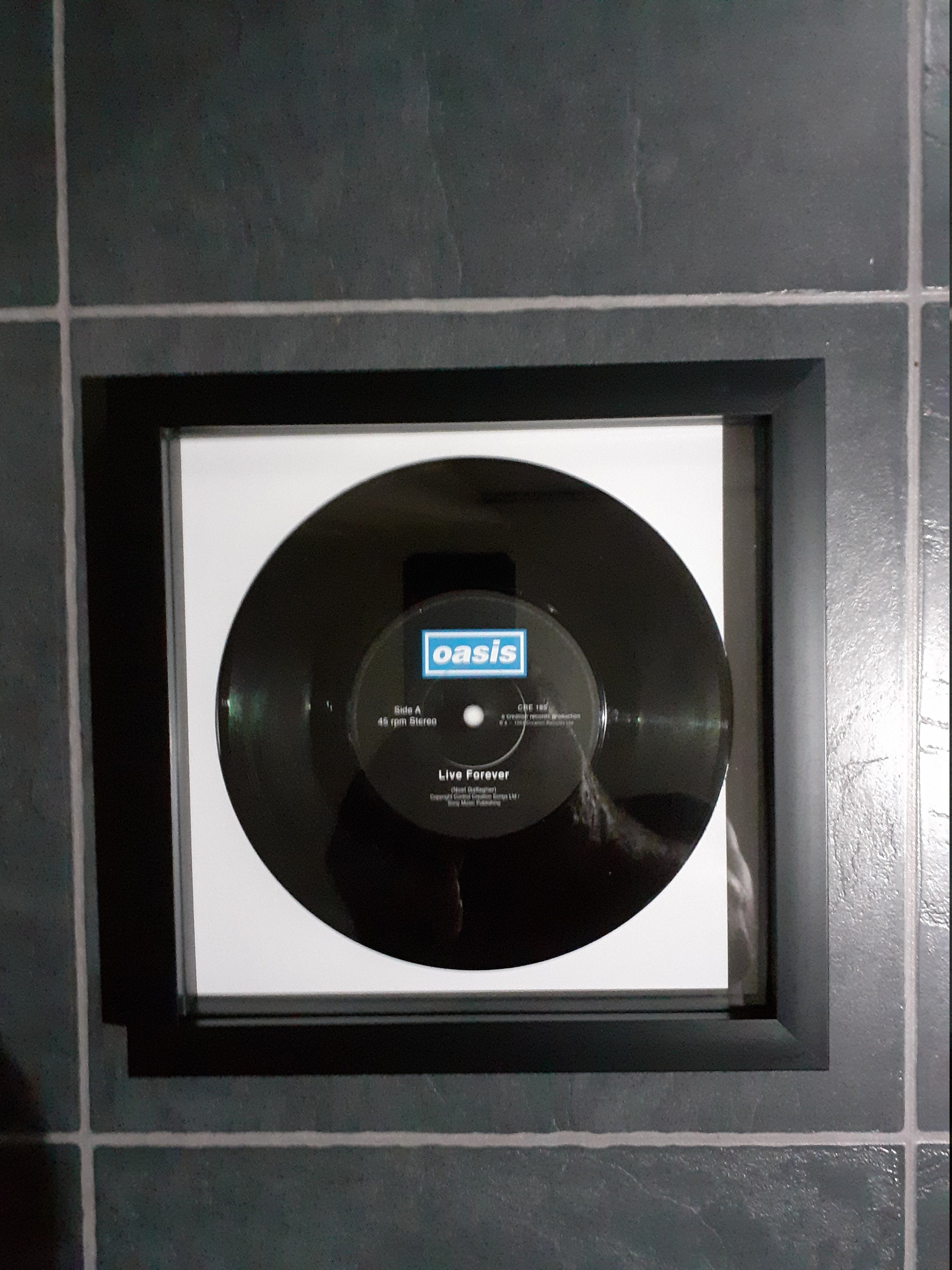 Framed Vinyl Record Oasis Live Forever Etsy