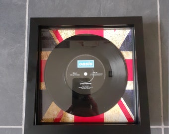 Framed vinyl record oasis live forever