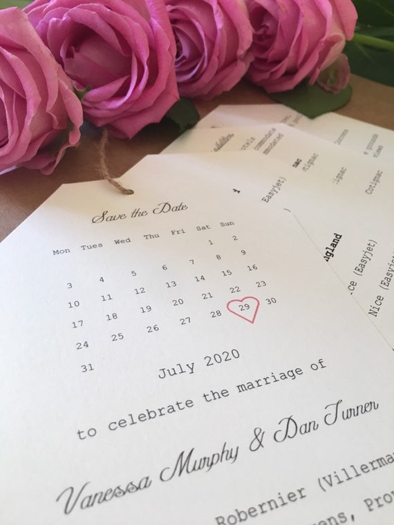 Multi Card Gift Tag Save The Date Destination Wedding Sample Etsy