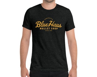 BlueHaus クラシック ユニセックス トライブレンド Tシャツ チャコール&ゴールド