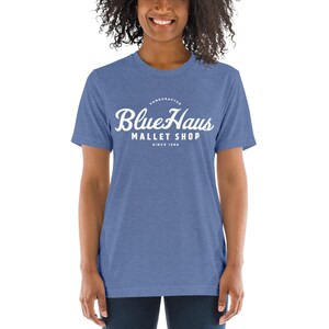 BlueHaus Classic Unisex Tri-blend T-shirt Blue/Purple & White