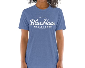 BlueHaus クラシック ユニセックス トライブレンド Tシャツ ブルー/パープル & ホワイト