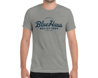 BlueHaus クラシック ユニセックス トライブレンド Tシャツ グレー&ホワイト