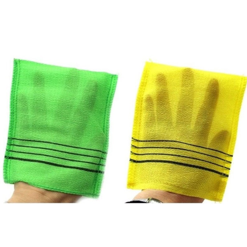 2 Pc Exfoliating Bath Body Scrub Gloves Dead Skin Washcloth Korean