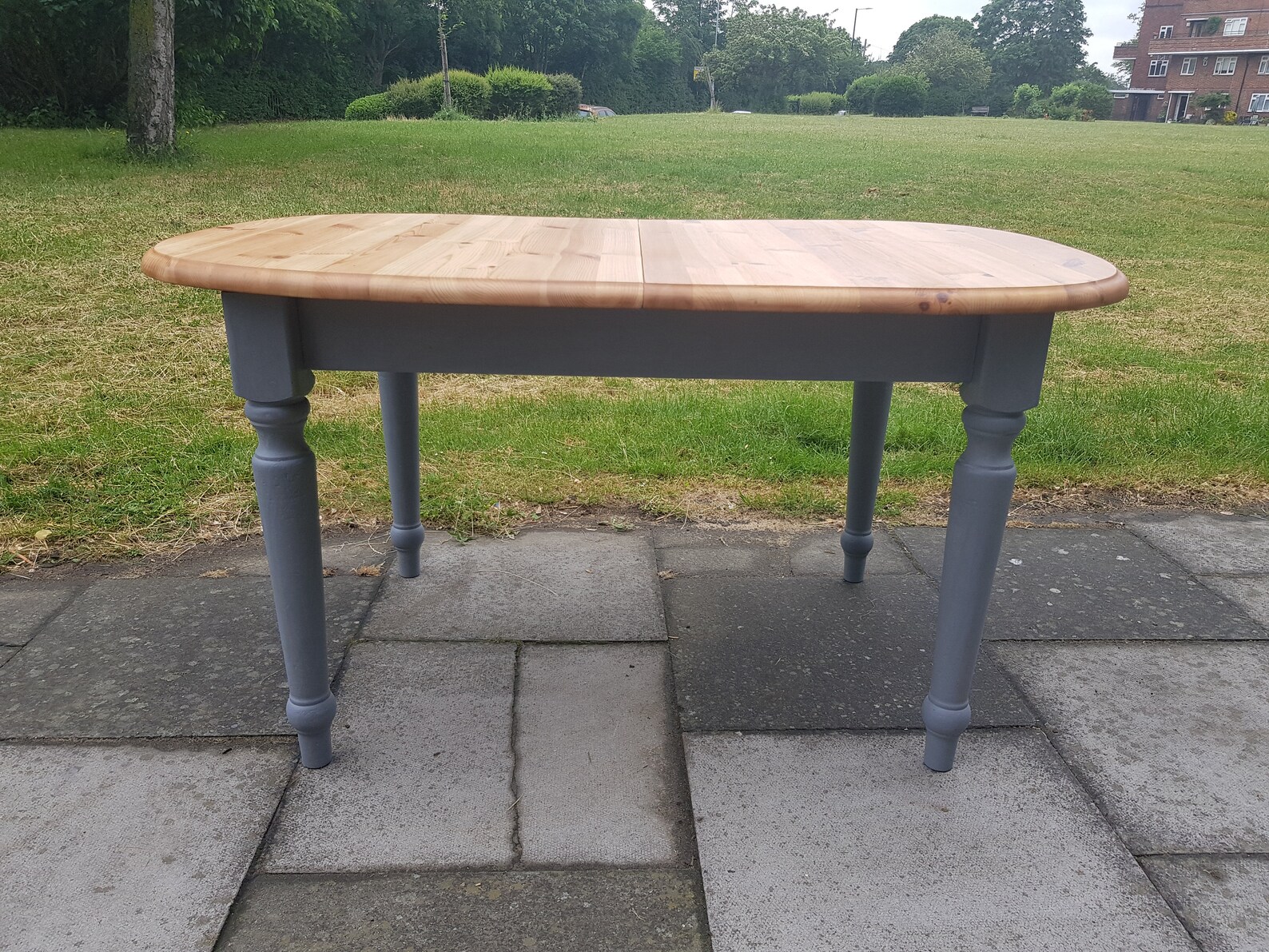 Solid Pine Rustic Farmhouse Oval Extending 6ft Dining Table Etsy