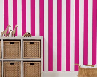 Hot Pink Striped Wallpaper: Removable Peel and Stick or Pre-Pasted