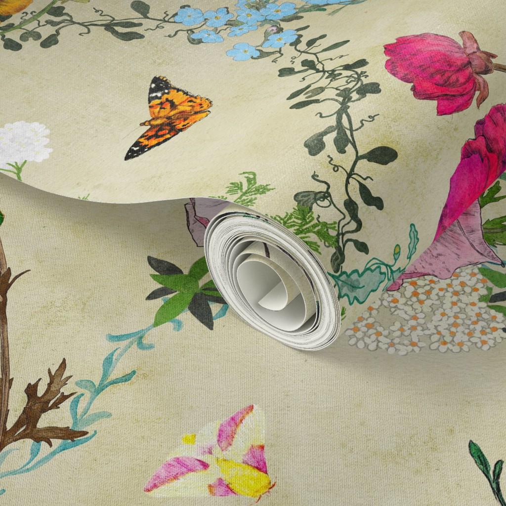 Cottagecore Floral Removable Wallpaper – Vintage Botanical Peel and ...