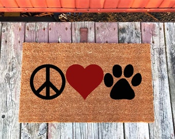 Peace Sign Doormat Etsy