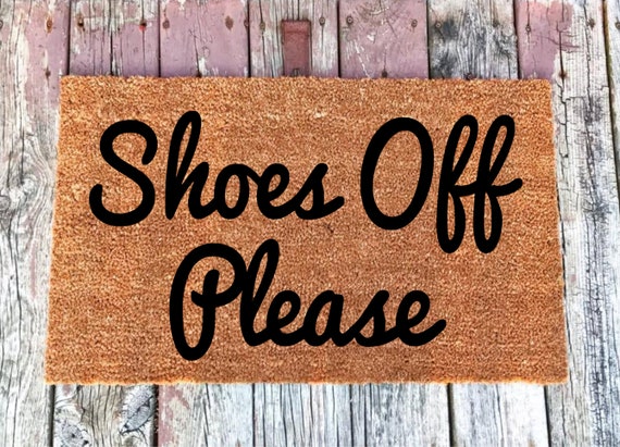 Shoes Off Please Coir Door Mat Doormat 16x24 18x30 Etsy