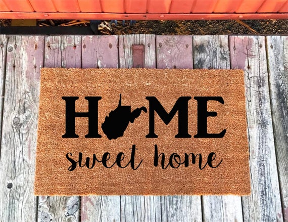 West Virginia Home Sweet Home Coir Door Mat Doormat Etsy