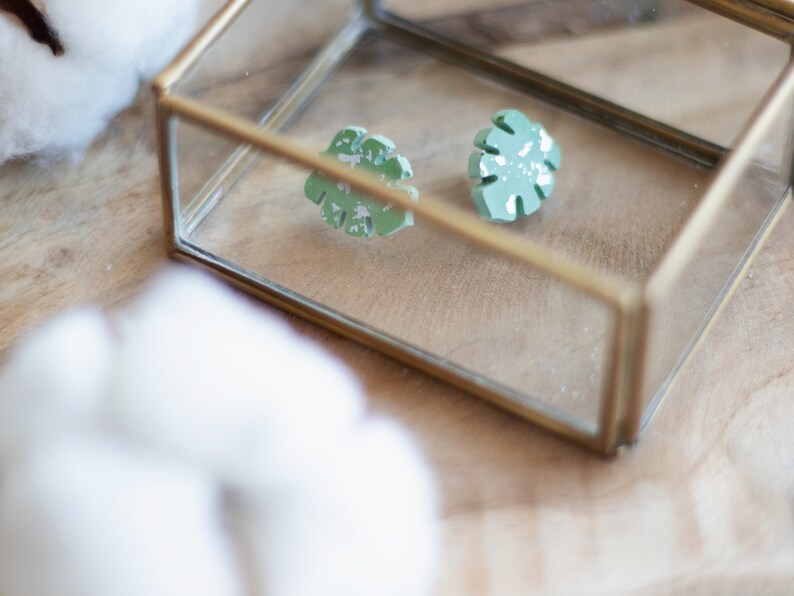 Concrete Jewelry Jungle Earrings Monstera Suds Concrete Etsy