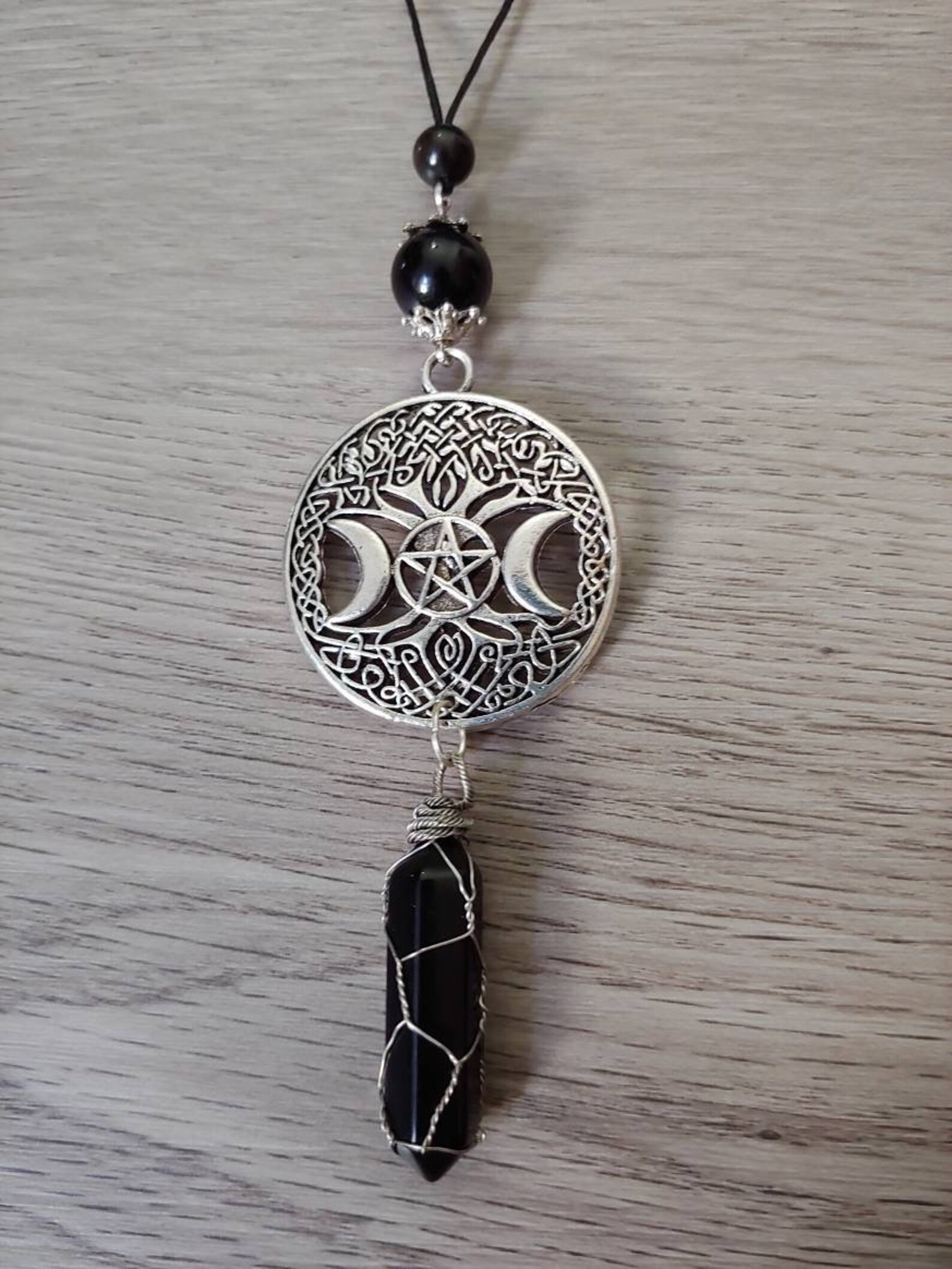 Etsy obsidian necklace Clearance