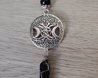 Obsidian goddess necklace