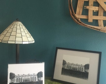 Print: Hand drawn University of Kansas, Allen Fieldhouse. Home of the KU Jayhawks