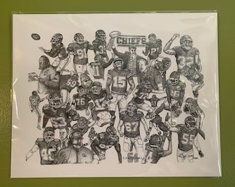 2020 super bowl LIV champion Kansas City Chiefs tribute print.  54 SB champs