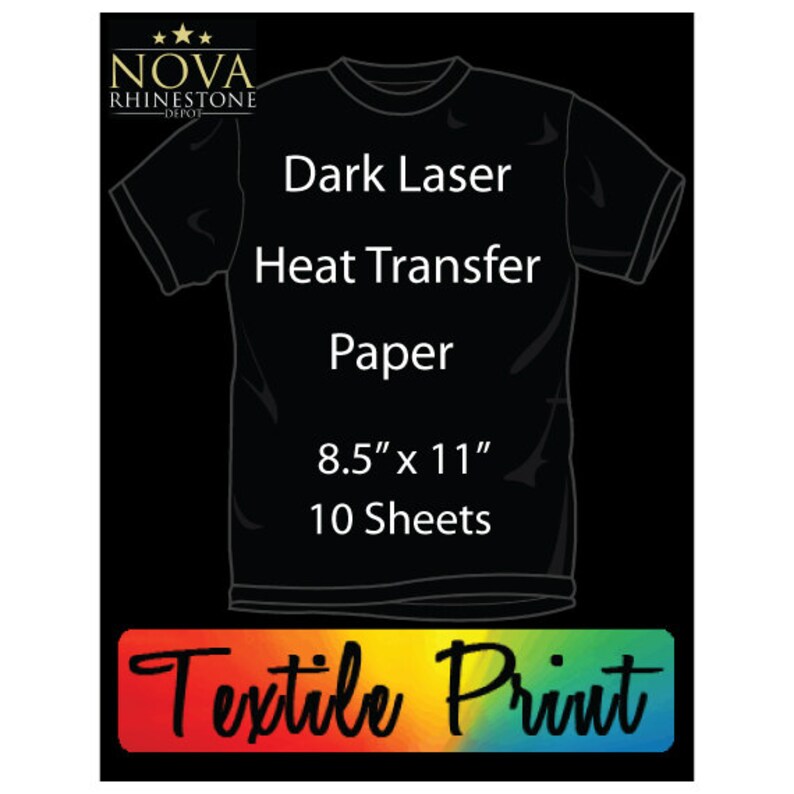 Laser IronOn Heat Transfer Paper For Dark fabric 8.5 Etsy