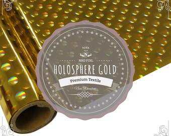NRD Premium Textile Thermo Heat Transfer Foil **Holosphere Gold** 12" X 25' ft. FREE SHIPPING!!