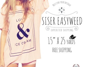 EasyWeed Siser IRON-ON Heat Transfer Vinyl 15"x 25 Yd **FREE Shipping**