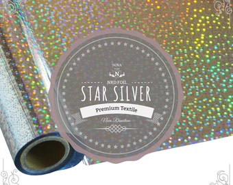 NRD Premium Textile Thermo Heat Transfer Foil **Star Silver** 12" X 25' ft. FREE SHIPPING!!