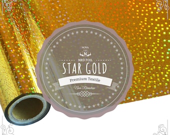NRD Premium Textile Thermo Heat Transfer Foil **Star Gold** 12" X 25' ft. FREE SHIPPING!!
