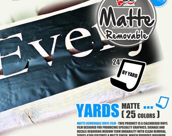 24" x 1 Yd Matte Self Adhesive Sign Wall Craft Vinyl for Cricut, Cameo 25 colors